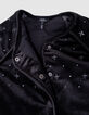 Girls’ black quilted embroidered velvet cardigan-8