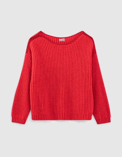 Jersey rojo punto grueso mohair mujer - IKKS