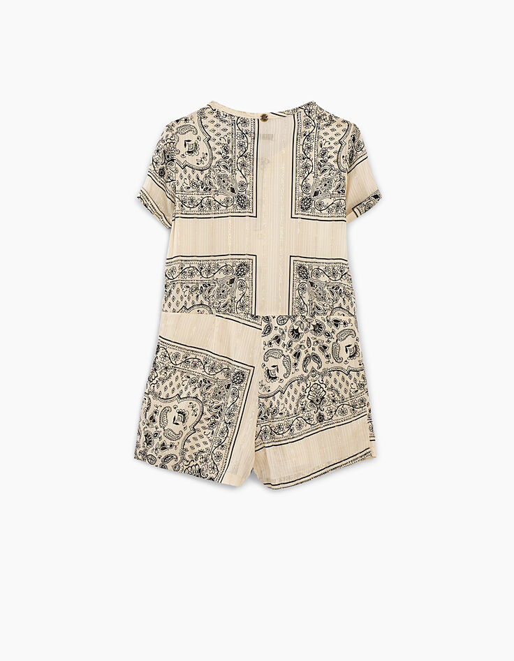 Girls’ ecru bandana print playsuit-3