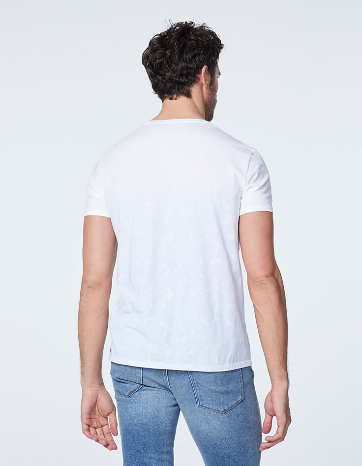 Camiseta blanca deep dye con flores para hombre-3