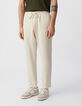 Men’s beige Lyocell® and linen joggers-2