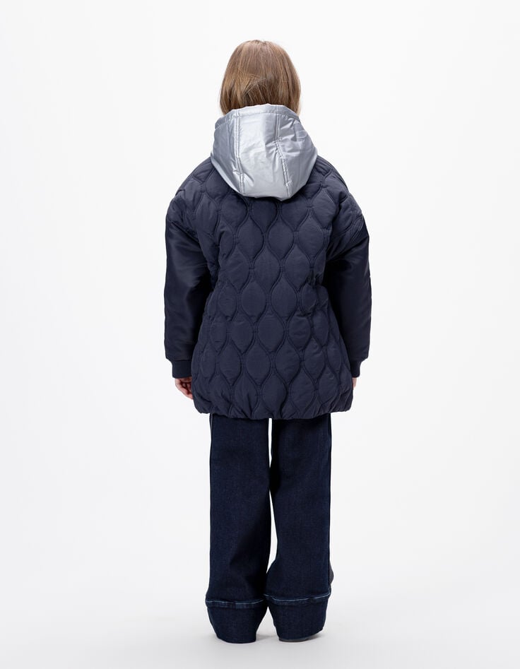 Manteau marine matelassé parementure amovible fille-3