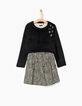 Robe 2 en 1 écrue imprimée et sweat doudou fille-2