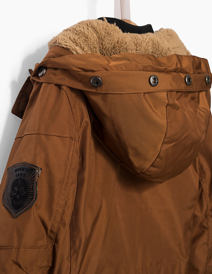 Parka cognac à parmenture matelassée garçon-6 Parka cognac à parmenture matelassée garçon-6
