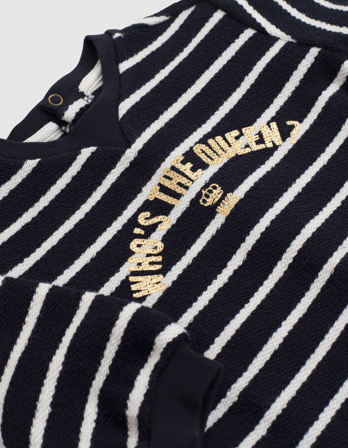 Baby girls' navy striped knit sailor dress - IKKS