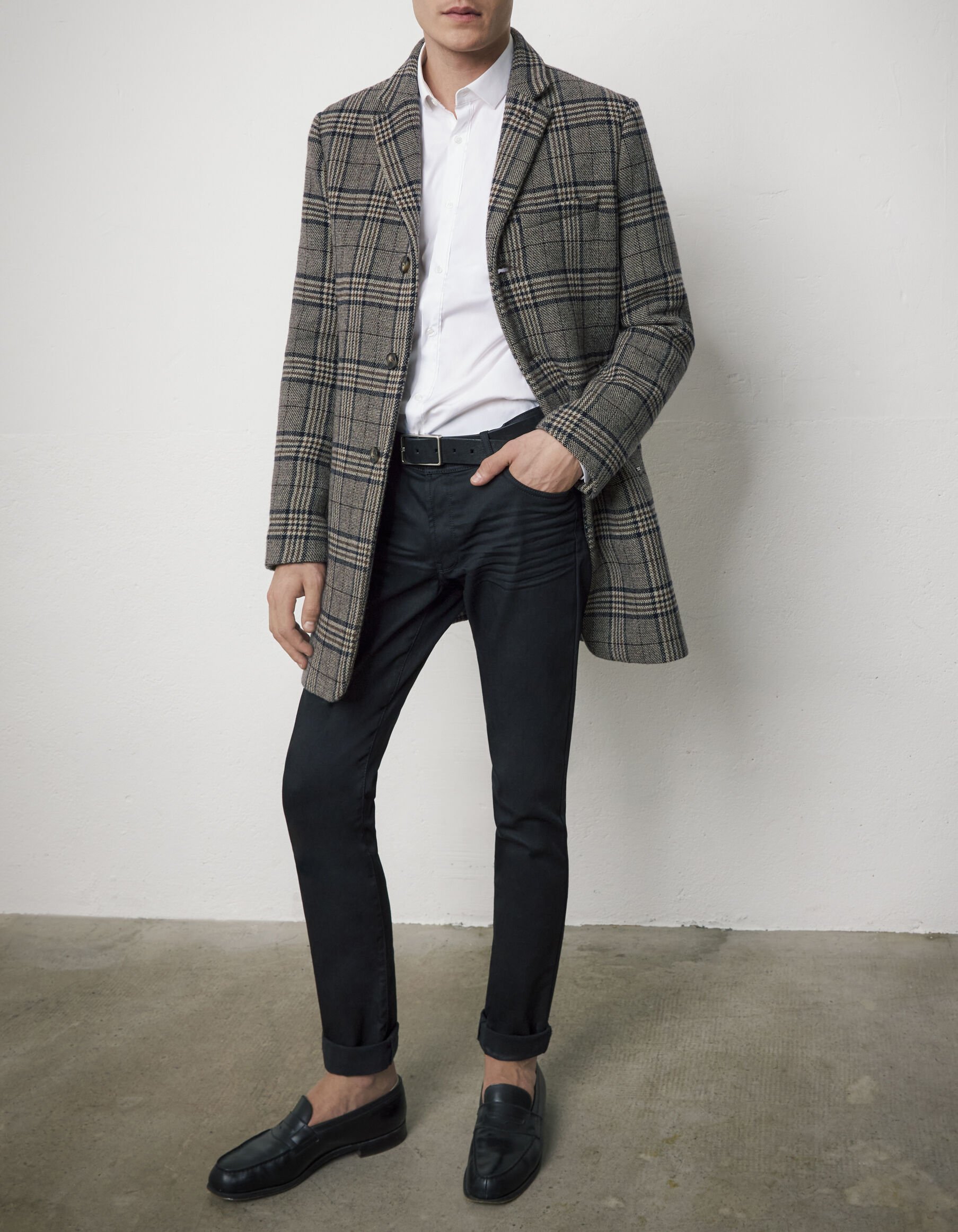 Check store coat mens