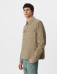 Veste saharienne beige zippée cinq poches Homme-10