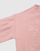 Pink sweatshirt with tone-on-tone embroidery for girls-7