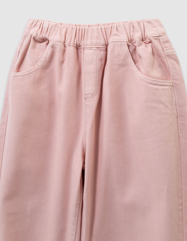 Rosa Mädchen-Ballonjeans mit Gummizug-2