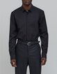 Pure Edition-Men&rsquo;s black SLIM shirt, embroidered lightning-2