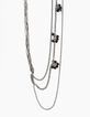 Sautoir fantaisie plumes et grappes perles femme-5