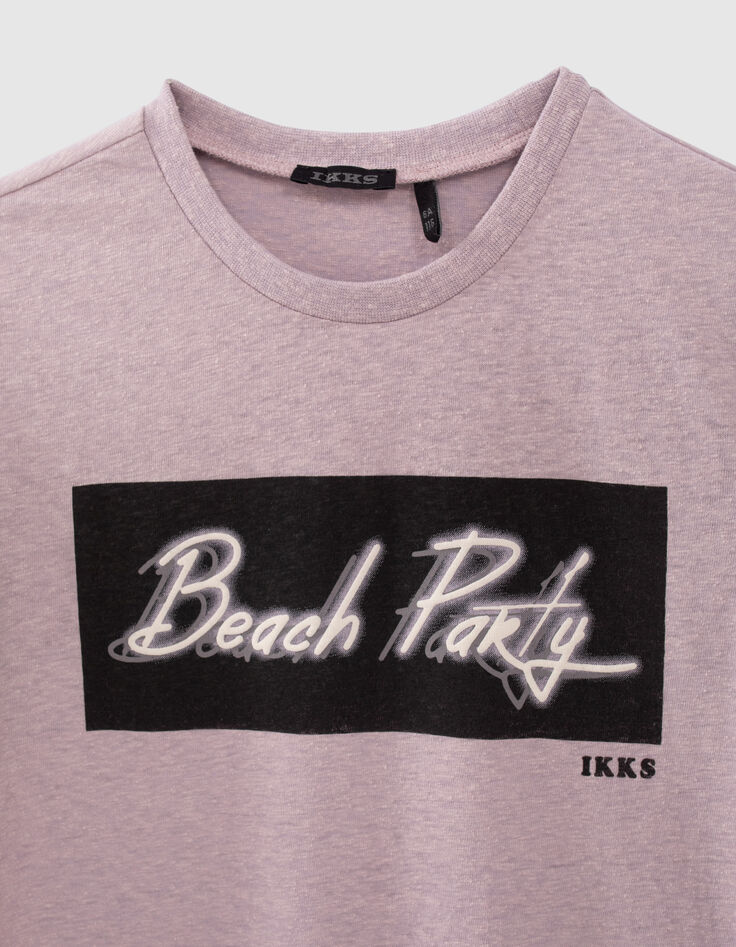 T-shirt mauve chiné garçon-2