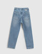 Jean droit bleu coton bio longueur 7/8ème fille-2