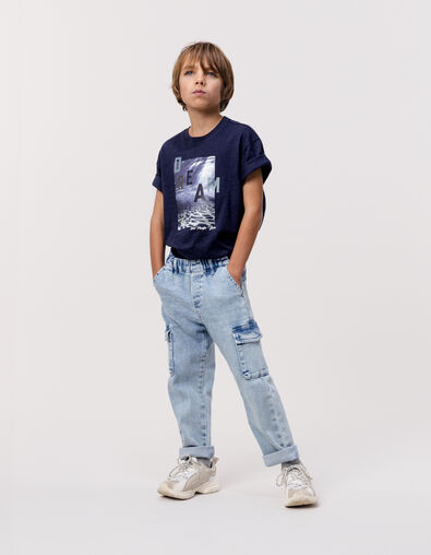 Jean JOGGER BATTLE bleu Waterless garçon - IKKS