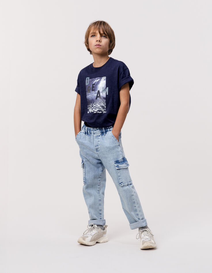Jean JOGGER BATTLE bleu Waterless garçon-1