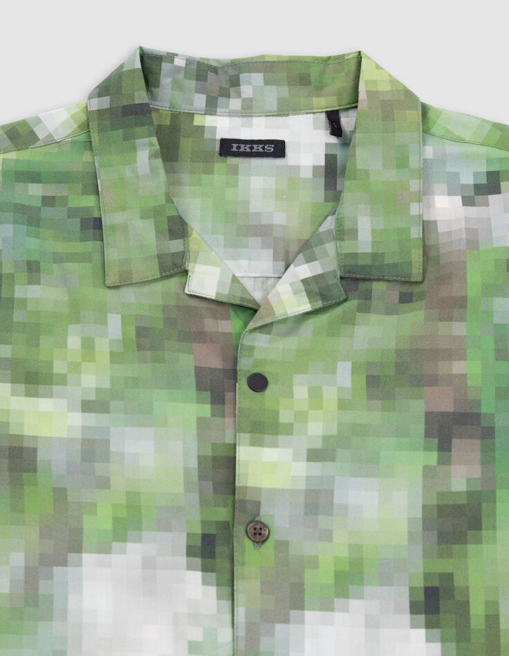 Chemise kaki imprimé camouflage pixellisé garçon-5