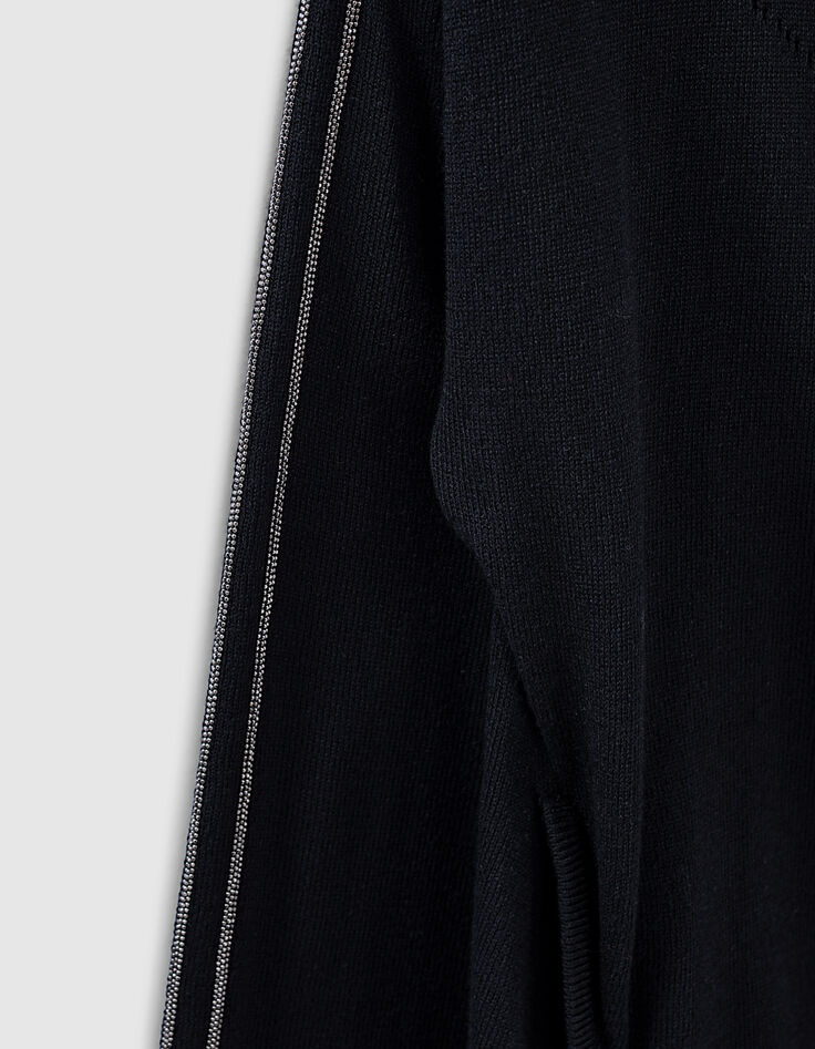 Zwart vest met kap sierdetails dames-3