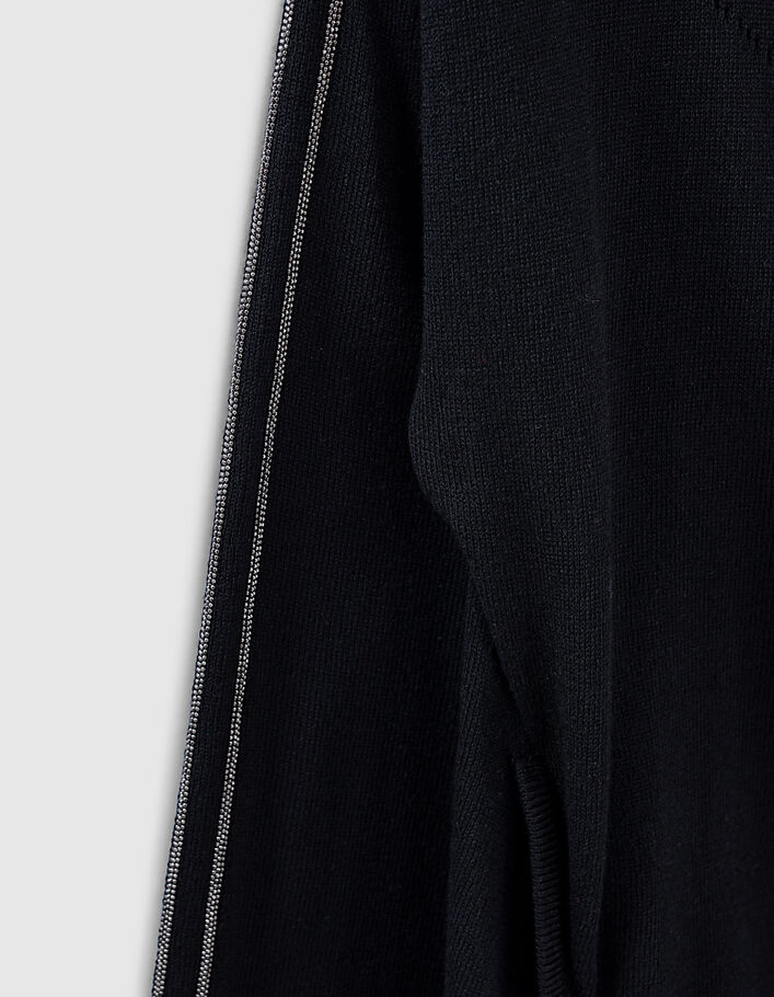 Women’s black hooded cardigan with bead detail - IKKS