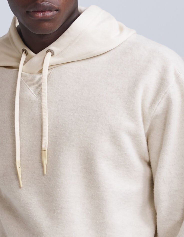 Sweat coloris naturel en molleton biface Homme-4