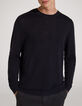 Pull marine tricot relief Homme-1
