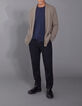 C&aacute;rdigan beige punto fantas&iacute;a cuello chal hombre-5