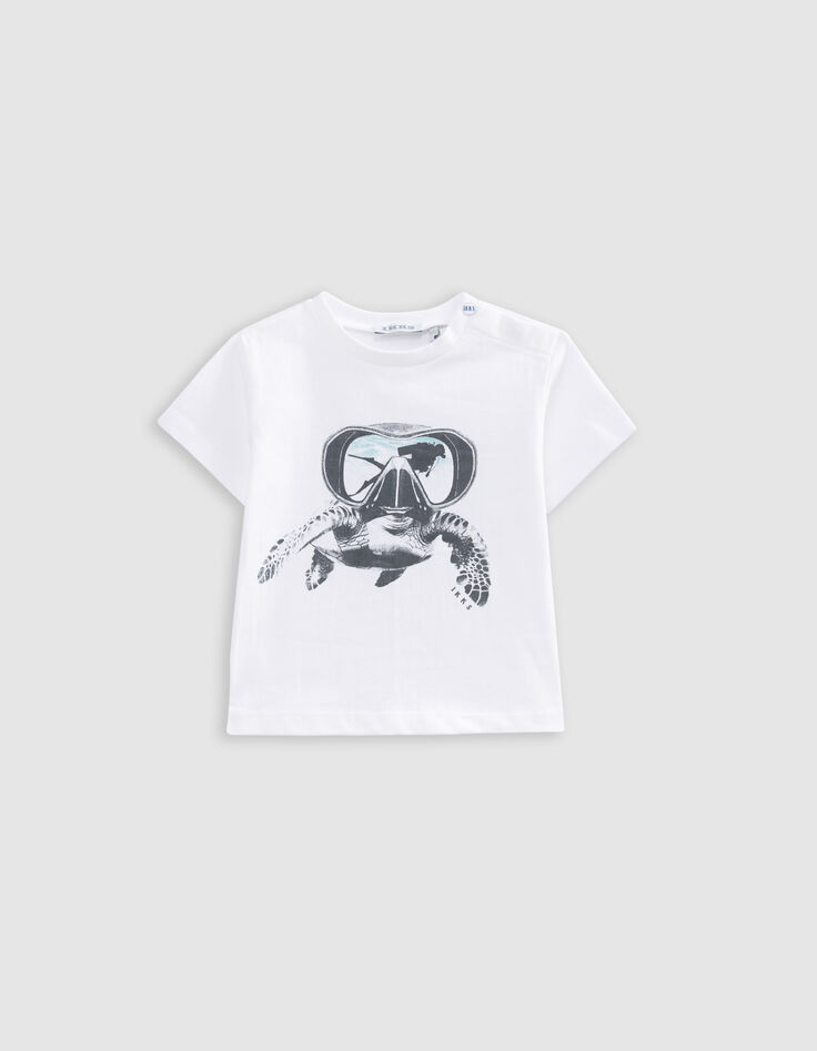 Set blaue Bermuda und weißes T-Shirt, Babyjungen-3