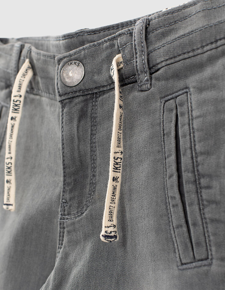 Boys’ grey bleach knitlook Bermudas-3 Boys’ grey bleach knitlook Bermudas-3