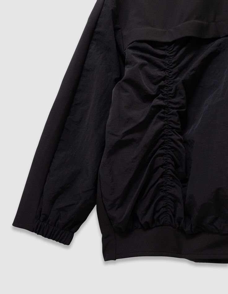 Girls’ black mixed fabric jacket-7