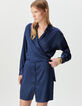 Robe chemise marine effet cache-coeur motif rayures Femme-3