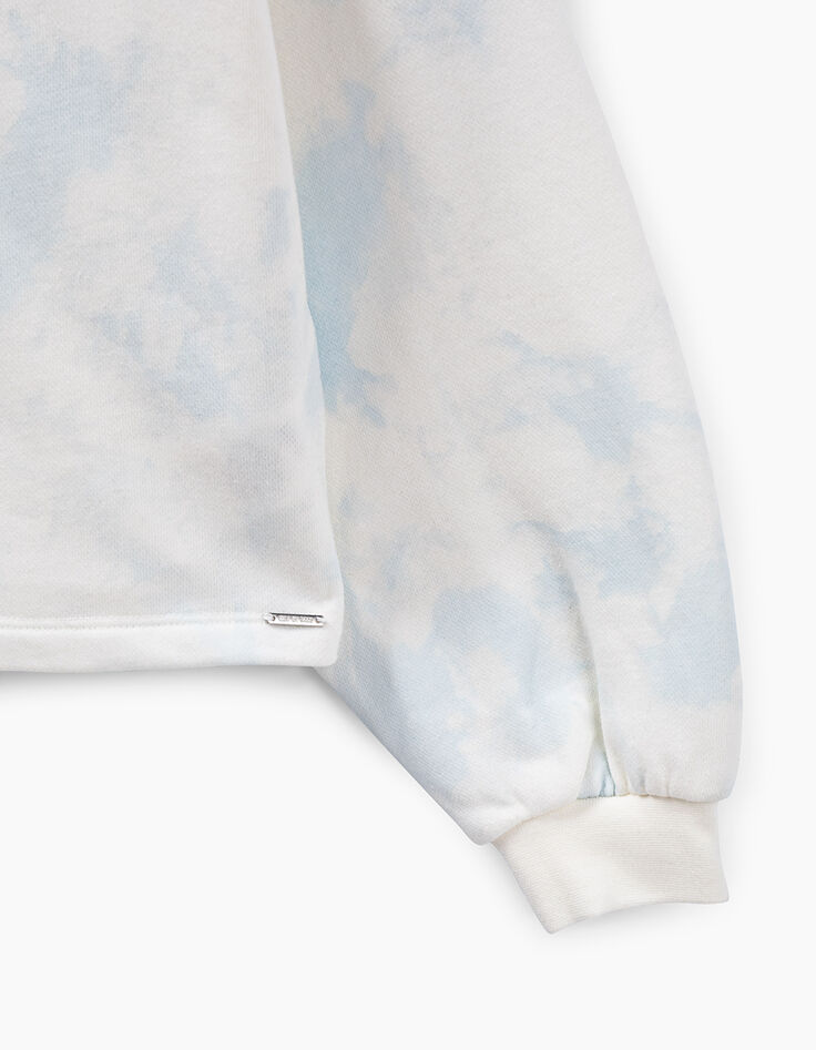 Pastellgr&uuml;nes Crop-M&auml;dchensweatshirt mit Tie-Dye-Print-4