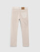 Boys’ beige slim jeans with mixed print and embroidery-4