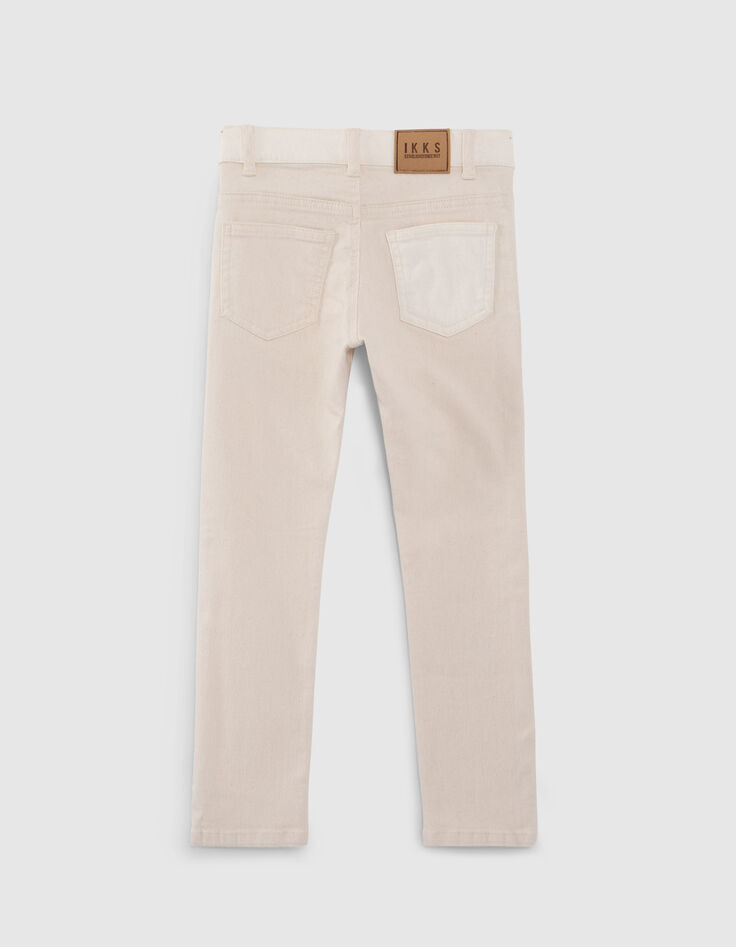 Boys’ beige slim jeans with mixed print and embroidery-4