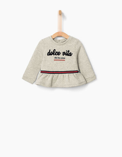 Sudadera gris bebé niña - IKKS