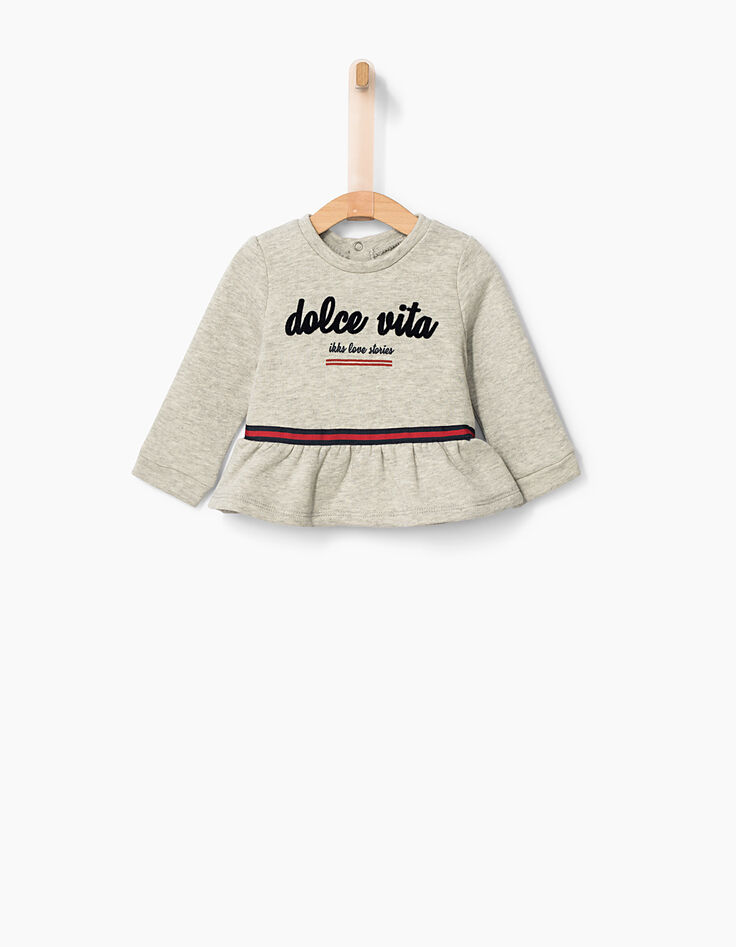Sudadera gris bebé niña-1