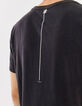 Schwarzes Herren-T-Shirt mit Rocker-Blumenprint-4