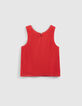 Camiseta tirantes roja fluida plisada niña-2