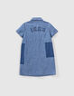 Mädchen-Hemdblusenkleid aus Jeansstoff in Stone Blue-5