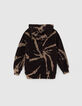 Jungen-Sweatshirt mokka, Molton-Gewebe in Vollbatik-Optik-3
