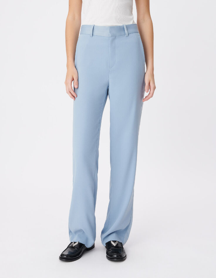 Women's flowing blue tailored pants-2