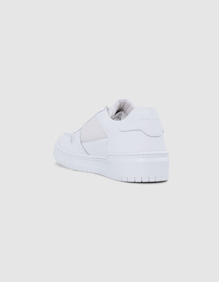 Baskets blanches bi-matières Homme-3