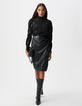 Black wrap pencil skirt Women-6