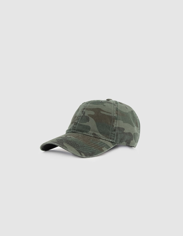 Damen-Kappe in Khaki mit Camouflage-Muster-2