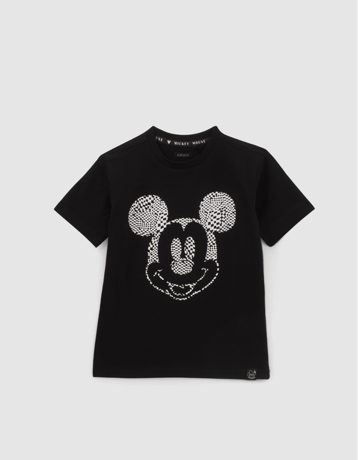 Black IKKS MICKEY T shirt checkerboard Mickey image