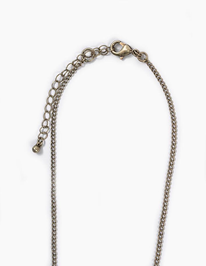 Women’s bead drop antique gold long necklace - IKKS