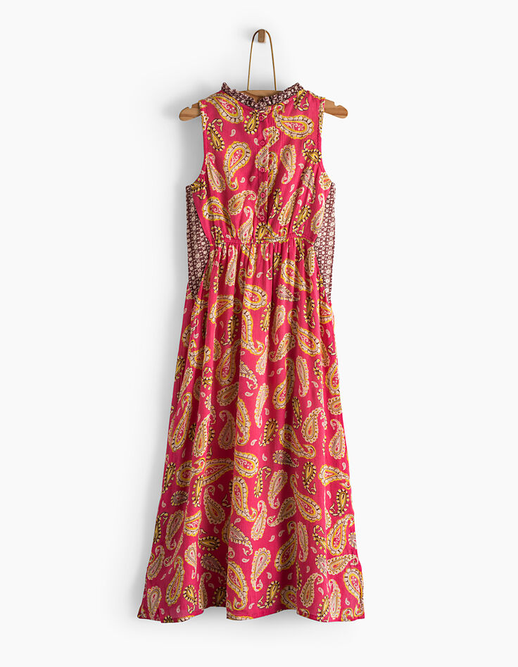 Lange middenroze jurk kasjmierprint-4 Lange middenroze jurk kasjmierprint-4