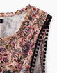 Girls’ powder pink Paisley print playsuit-3