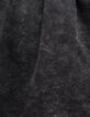 Schwarzes ,Maxikleid aus Denim mit Mädchenkragen-6