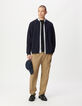 Men’s navy knit zipped cardigan-4
