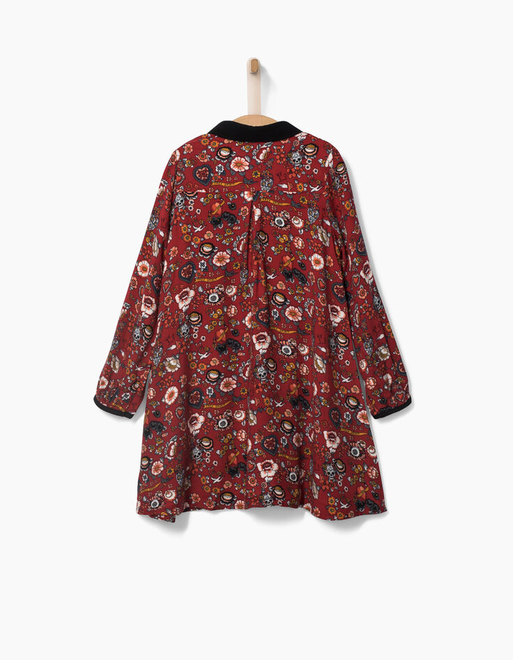 Robe trapèze col chemise imprimé exclusif fille-3