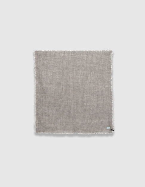 Women’s grey wool and cashmere square scarf - IKKS
